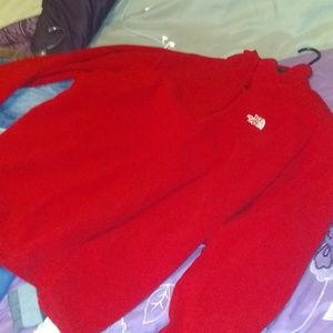New red the north face put over